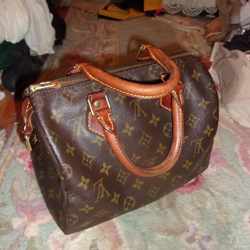 Louis Vuitton Brown Monogram Canvas Top-Handle Tote with Tan Trim